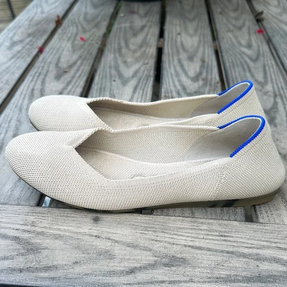 Rothy's Women's Cream and Blue Flats - Picture 5 of 10